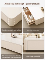 Meuble TV sur pied en aggloméré et table basse crème, ensemble moderne et minimaliste, mobilier de maison haut de gamme de luxe léger
