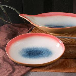 WEIYE-Platos de cerámica esmaltados de color ovalado para servir ensalada de pasta profunda, platos fríos para restaurante - Product Image 6