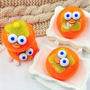 Hot Selling TPR Kawaii Persimmon Big Eyes Stress Relief Decompression <b>Squeeze</b> Sensory Toys for Kids Boys and Girls - Product Image 4