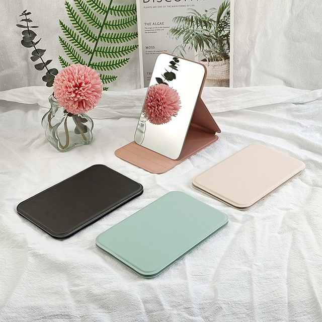 New Arrival  PU Leather Stand up Desktop Folding Makeup Mirror Table Mirror Travel Gift Cosmetic Mirror