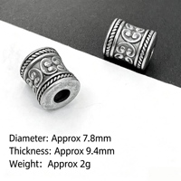 Perles intercalaires et perles baril en argent plaqué cuivre, motif météorite à veines verticales, style Fu, pour la création de bijoux DIY, tendance