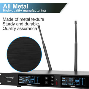 Nuevo Micrófono Inalámbrico UHF Profesional DR80 de 2 Canales para Conciertos, Presentaciones y Conferencias - Product Image 3