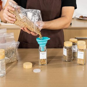 120ml（4オンス）リサイクル可能なガラス製スパイスジャー、スパイス調味料容器、塩コショウ入れ、キッチンスパイスオーガナイザー、ガラス瓶 - Product Image 4