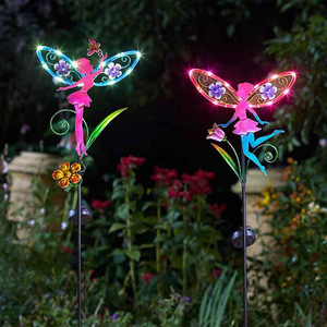 Luz solar LED para jardín con forma de hada, decoración exterior resistente al agua, de pie. - Product Image 1