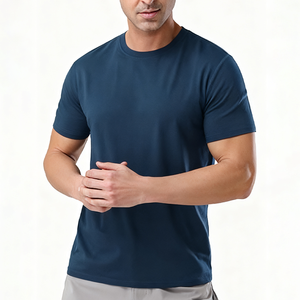 US Size Custom Men's Cotton <strong>Bamboo</strong> <strong>Fiber</strong> Woven Ultra Soft Quick Dry 180g Silk Screen Printed Regular Fit Short Sleeve Plain Crew - Product Image 3