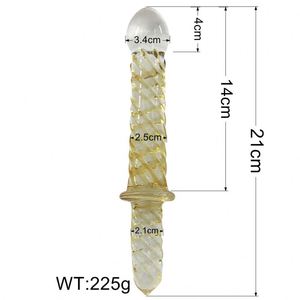 Popular 8.27 Inch Realistic Female Colorful Crystal Glass Dildo Penis Jelly Dildo for Women dildos with sucker - Product Image 5