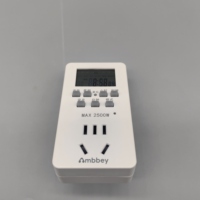 Ambbey saklar waktu otomatis universal 12/24 jam 250V soket saklar Timer Plug-in elektronik Digital
