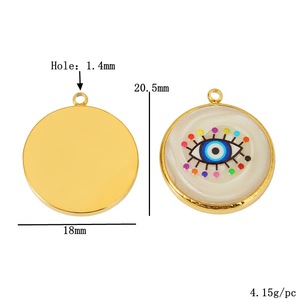 Colgante de acero inoxidable con esmalte de ojo turco, formas mixtas, chapado en oro, para hacer collares, accesorio de joyería DIY - Product Image 2