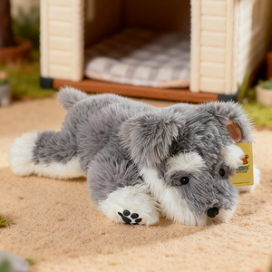 Peluche <span class=keywords><strong>de</strong></span> <span class=keywords><strong>Schnauzer</strong></span> Gris Recostado OEM ODM, Decoración para Interiores <span class=keywords><strong>de</strong></span> Auto, Juguete para Aliviar el Estrés y Compañero <span class=keywords><strong>de</strong></span> Sueño para Amantes <span class=keywords><strong>de</strong></span> Mascotas, Regalo <span class=keywords><strong>de</strong></span> Cumpleaños - Product Image 1