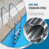 Tangga Kolam Renang Anti-Selip Bahan Stainless Steel GYDACO Model YD-021 2/3/4/5 Anak Tangga Rel Tebal 1.0mm Peralatan Kolam Renang
