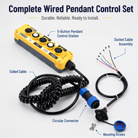 Station de commande suspendue filaire IP65 à 5 boutons avec télécommande à 2 boutons pour unité de puissance hydraulique et équipement de levage XDL10-EPB5P/TB-2