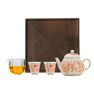 Ceramic Teapot <b>Set</b> With Two <b>Cups</b> Porcelain <b>Tea</b> <b>Set</b> For Afternoon <b>Tea</b> Mini Kung Fu <b>Tea</b> <b>Set</b> With Lid Round Shape - Product Image 5