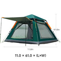 Tente de camping automatique à double couche pour 3-4 personnes, imperméable, portable, avec ventilation en maille, abri extérieur quatre saisons