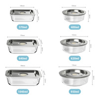 Contenants en verre pour la préparation des repas, compatibles lave-vaisselle, micro-ondes, congélateur et four, avec couvercles hermétiques en acier.