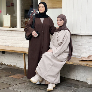 Islamic Clothing <strong>Women</strong> <strong>Winter</strong> Thick <strong>Warm</strong> Modest Abaya <strong>Coat</strong> Dubai Custom Kimono Tweed <strong>Coat</strong> for Muslim - Product Image 3