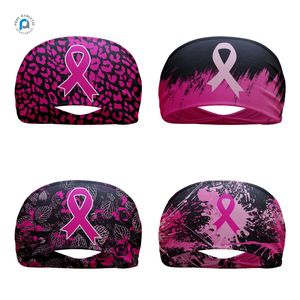 Diadema Reversible estilo Junkk <span class=keywords><strong>cinta</strong></span> Rosa personalizada conciencia sobre el Cáncer correr <span class=keywords><strong>tenis</strong></span> deportes diadema mujeres accesorios para el cabello - Product Image 1