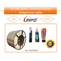 Cable Telefónico para Exteriores RIPO de Cobre Puro HYA CAT3, 10-200 Pares, Cable de Comunicación Subterráneo con Revestimiento de PE/PVC, 305m de Longitud