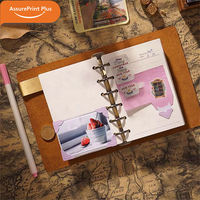 Echtes Leder Hardcover Notizbuch Ringbuch Nachfüllbares Reisetagebuch mit Anpassbarem Logo für Tägliche Aufzeichnungen & Geschenke
