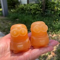 Prix d'usine – Magnifiques personnages de dessins animés gravés en cristal poli, Minions en calcite jaune pour cadeau