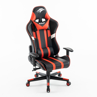 Chaise de jeu d'ordinateur de course de bureau à domicile pivotante réglable en hauteur en cuir PVC inclinable à 180 degrés de style moderne