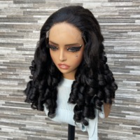 YWhair Perruque en cheveux humains avec dentelle HD 5x5, ondulations souples 'egg roll', double densité, cheveux vierges 3D, pour femmes noires