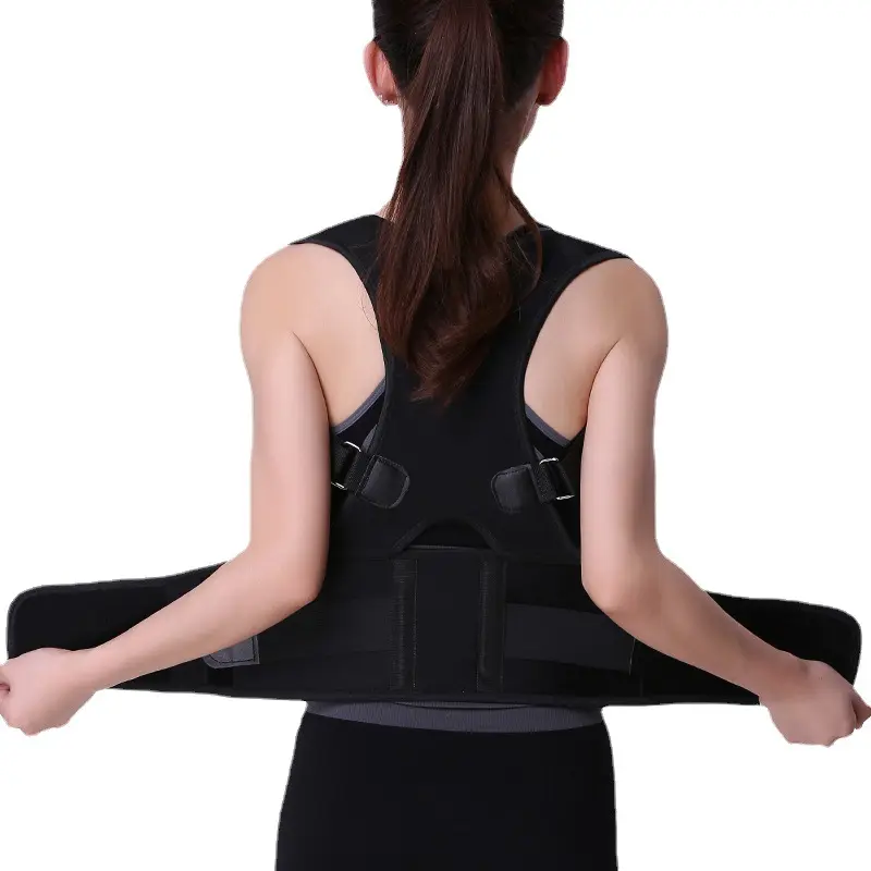 Aliviar el dolor de embarazo Cinturón de soporte de espalda Correa de espalda ajustable Soporte Brace Hombro Corrector de postura Cinturón
