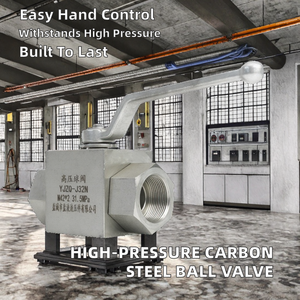 Vanne à boisseau sphérique à bride manuelle hydraulique haute pression en acier au carbone DN25, marque Nalisha, modèle KHB-G, pour huile haute température - Product Image 2