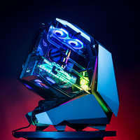 Qiaosibo MOD53 Split Refroidissement par eau EATX Mecha Warrior Alien Case Gaming DIY Acrylique PC de bureau avec ventilateur Stock