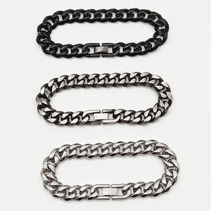 Pulsera <span class=keywords><strong>de</strong></span> Cadena Cubana GT 2022, Color Negro/Plateado/Retro, Alta Calidad, Tamaño 19/21/23 cm, Brazalete <span class=keywords><strong>de</strong></span> Cadena para Hombre, Acero Inoxidable - Product Image 3