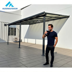 ที่บังแดดแบบยืดได้อัตโนมัติสำหรับระเบียงที่บังแดดตาข่ายสีดำกันสาดทรงบานเกล็ด - Product Image 3