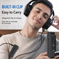 Adaptateur audio sans fil BT 2-en-1 TX RX, émetteur-récepteur AUX 3,5 mm avec micro intégré pour voiture, téléviseur, casque, haut-parleur