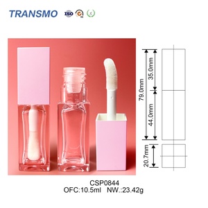 Tube de gloss à lèvres miniature personnalisé avec logo, tubes carrés pour huile à lèvres, tubes de gloss à lèvres de 10 ml avec gros pinceau, vente en gros - Product Image 5