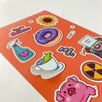 Etiqueta Adhesiva troquelada para niños, diseño de logotipo personalizado, barata, hoja cuadrada