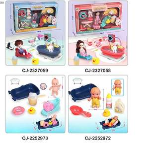 Enfants Intéressant <span class=keywords><strong>Bain</strong></span> Jouets Faire semblant Jouer Poupées Presse <span class=keywords><strong>Jet</strong></span> <span class=keywords><strong>Eau</strong></span> Baignoire Salle De Bains Bébé Poupée <span class=keywords><strong>Bain</strong></span> <span class=keywords><strong>Jouet</strong></span> Ensemble - Product Image 5