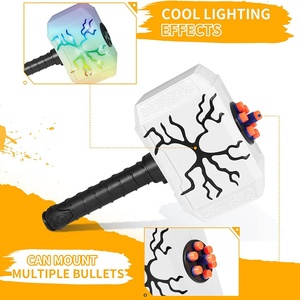 Jouet <span class=keywords><strong>de</strong></span> simulation <span class=keywords><strong>de</strong></span> frappe pour enfants, marteau <span class=keywords><strong>de</strong></span> fléchette, lanceur <span class=keywords><strong>de</strong></span> balles souples, pistolet <span class=keywords><strong>de</strong></span> marteau avec lumière et 6 pièces EVA airsoft - Product Image 4