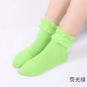 Mode dames japonais maille dentelle doux Lolita froufrous blanc coton <span class=keywords><strong>chaussettes</strong></span> filles femmes tricoté cheville <span class=keywords><strong>fantaisie</strong></span> dentelle à volants <span class=keywords><strong>chaussettes</strong></span> - Product Image 2