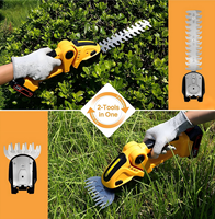 Coupe-herbe sans fil portatif, mini-tondeuse à gazon 2-en-1 rechargeable, 390W, diamètre de coupe 100mm, tête réglable à 90°