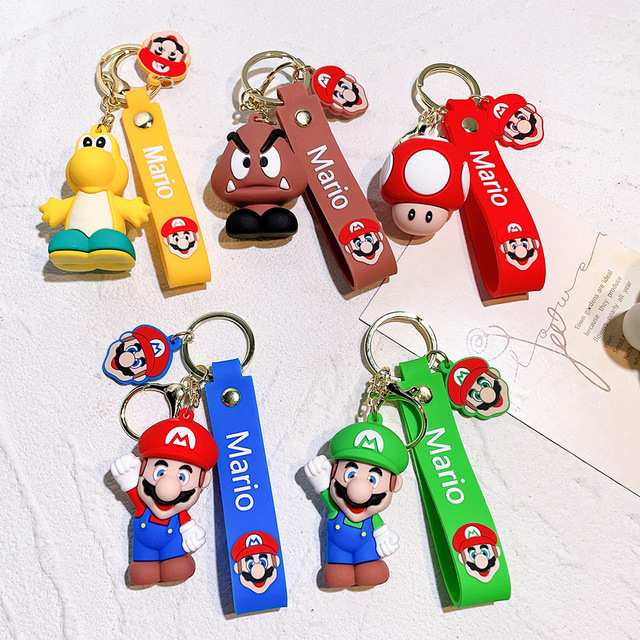 30 New 3D Silicone Mario Series Bottle Opener Keychains Cute for Doll Bag Pendants & Car Multifunction