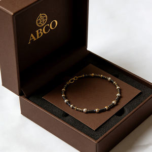 Caja de Regalo Cuadrada de Joyería de Lujo Reciclable con Logotipo, Caja de Cartón para Guardar Collares, Colgantes, Anillos y Pulseras de la Marca ABCO - Product Image 1