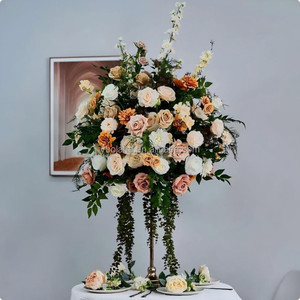 A-<span class=keywords><strong>1965</strong></span> Nueva Bola de Flores de Seda de 80cm con Rosas y Flores de Cerezo, Decoración para Mesa de Boda, Centro de Mesa Artificial con Bola de Flores Grandes Blancas - Product Image 5