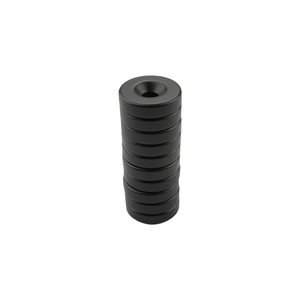 Precio al por mayor fuerte material magnético de tierras raras redondo N52 avellanado negro recubierto de epoxi imán - Product Image 5