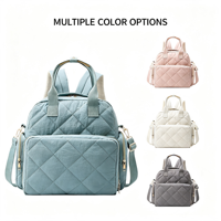 Sac à dos à langer matelassé personnalisé avec logo, grande capacité, imperméable, sac de maternité multifonctionnel, sac à dos de soins pour bébé OEM ODM