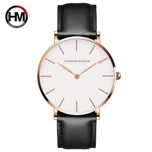 Montre à quartz pour homme Hannah Martin, mouvement japonais, étanche, bracelet en cuir fin, mode européenne décontractée CB01 - Product Image 2