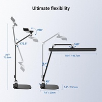 Lampe de bureau LED 18W pour architecte avec base, barre lumineuse bicolore pour la protection des yeux, idéale pour les vidéoconférences, le dessin technique et le streaming en bureau