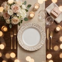 Assiette de présentation de luxe pour hôtel, pour la décoration de la table principale, couleur personnalisable