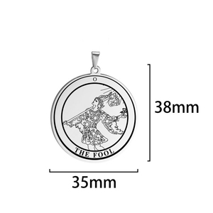 Colgantes de acero inoxidable de <span class=keywords><strong>Tarot</strong></span> para collar, llaveros, tarjetas, Charms para fabricación de joyas, accesorios de amuleto Vintage - Product Image 3