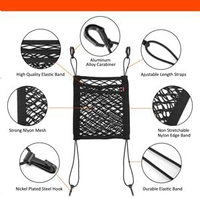 Organisateur de siège de voiture en filet à 3 couches en PP noir avec corde fine, sac de rangement latéral pour siège, barrière de protection pour animaux domestiques et enfants, support pour mouchoirs et sacs à main, pour conducteur