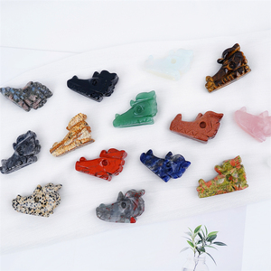 Venta al por mayor de piedras de cristal, cráneos de dragón mixtos naturales, piedras preciosas talladas para la decoración del hogar - Product Image 3