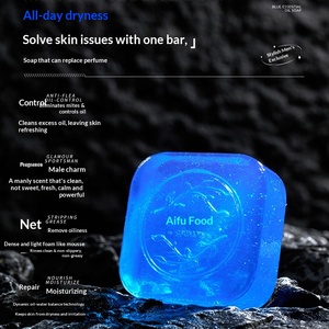 Sapone Artigianale Azure al Profumo di Olio Essenziale, Fragranza a Lunga Durata, Detergente Viso Uomo, Controllo Olio, Rimozione Acari, Pelle Grassa - Product Image 2