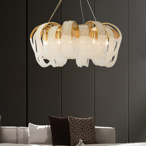 <span class=keywords><strong>Lustre</strong></span> à LED en cristal de luxe postmoderne pour salle à manger décor créatif avec petites lampes en maille - Product Image 6